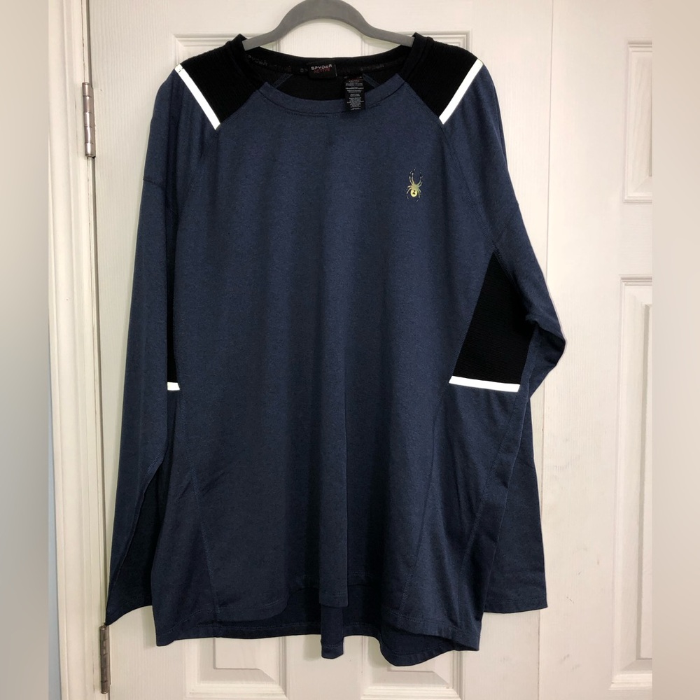Spyder Active blue reflective long sleeve men’s size XXL‎ activewear outdoor